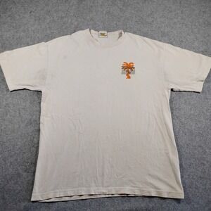 Midnight Organic Good Job Larry Palm Tree Graphic T-Shirt Mens Large Cream 1991